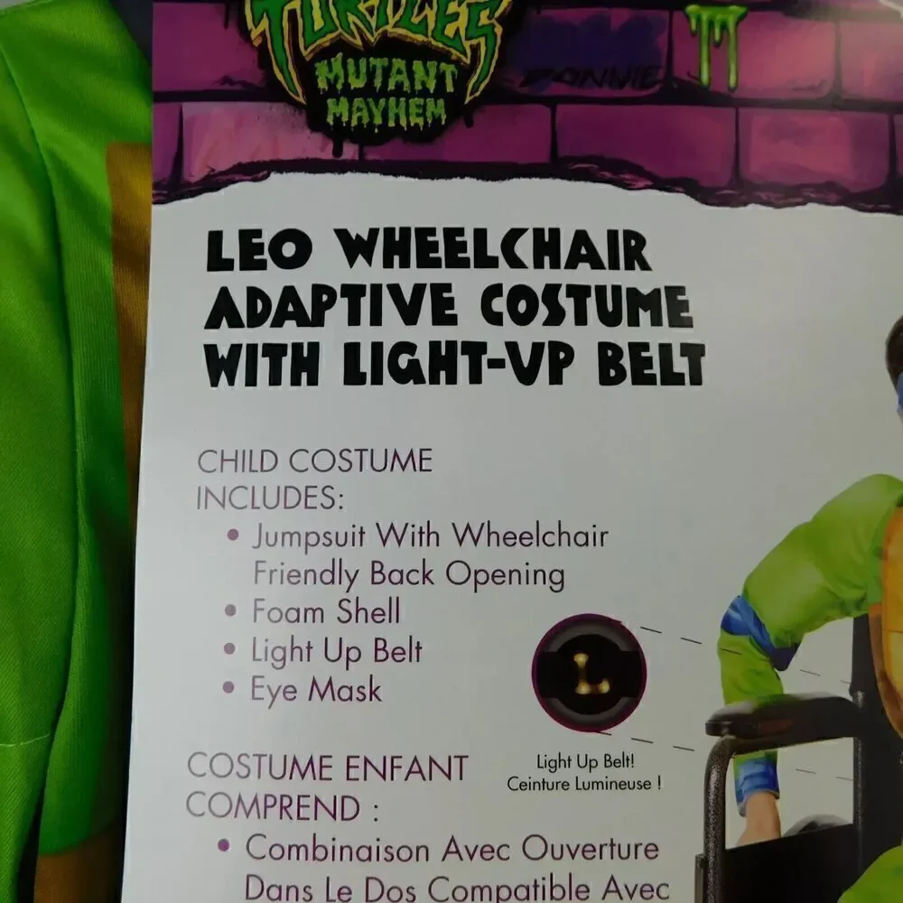 Adaptive Teenage Mutant Ninja Turtles Mutant Mayhem Leo Costume 10-12 Large